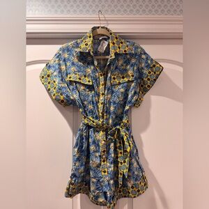 Floral Blue and Yellow Dress